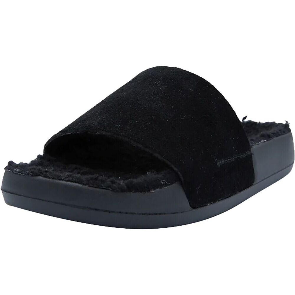 Brandblack Apres Kashiba Faux Shearling Black Slide Sandal Men MSRP $90